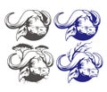 Buffalo head cartoon in vector