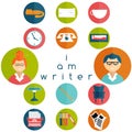 design writer web icons set Royalty Free Stock Photo