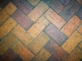 Design zig Zag Red brick texture pattern for flooring. Royalty Free Stock Photo