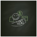 Designate guilt-free spending money chalk icon Royalty Free Stock Photo