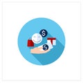 Designate guilt-free spending money flat icon