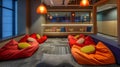 A designated nap room with cozy bean bags and dim lighting encourages employees to take a muchneeded power nap during