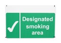 Designated smoking area sign