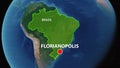 Geolocation of the city of Florianopolis on the map