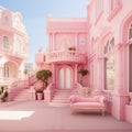 Designed with the Barbie concept, the pink mansion house is modern
