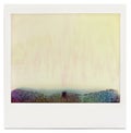 Designed blank instant film frame with abstract filling isolated on white