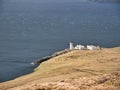 Designed by brothers David and Thomas Stevenson, Bressay Lighthouse on a sunny day, with Bressay Sound in the background