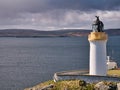Designed by brothers David and Thomas Stevenson, Bressay Lighthouse on a sunny day, with Bressay Sound in the background
