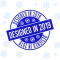 Designed in 2019 Scratched Round Stamp Seal for New Year