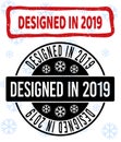Designed in 2019 Grunge and Clean Stamp Seals for New Year