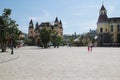 Nha Trang, Viet Nam - May 21,2018: Visitor are traveling castles at Vinpearland Nha Trang in a summer day Royalty Free Stock Photo