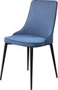 Designer Blue Dining Chair On Black Metal Legs. Modern Soft Chair Isolated On White Background.