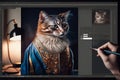 Designer Cat: Creating High-Resolution Fashion in Unreal Engine with ProPhoto RGB and VR Royalty Free Stock Photo