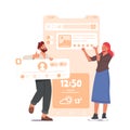 Designer Characters Working On Website Or Application. Ui Ux Design And Programming Mobile Application Illustration Royalty Free Stock Photo