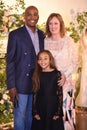 Designer Claire Pettibone and her family posing during the Claire Pettibone Four Seasons Collection Showcase