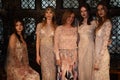 Designer Claire Pettibone and models posing during the Claire Pettibone Four Seasons Collection Showcase Royalty Free Stock Photo