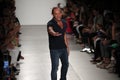 Designer Custo Dalmau walks the runway at the Custo Barcelona fashion show