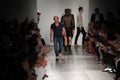 Designer Custo Dalmau walks the runway at the Custo Barcelona fashion show