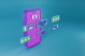 Designer data process development data prototype interface flow chart smartphone application, smartphone mockup creat user Royalty Free Stock Photo