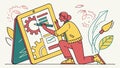 Designer Debugging Website UI, Web Development, vector design Generative AI Royalty Free Stock Photo