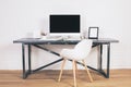 Designer desk with chair front Royalty Free Stock Photo