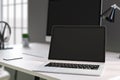 Designer desk with laptop Royalty Free Stock Photo