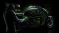 Designer develops new futuristic motorbike using computer hologram created with generative AI technology