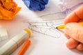 Designer Drawing Royalty Free Stock Photo