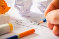 Designer Drawing Royalty Free Stock Photo