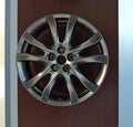 Designer grey painted alloy wheel rim Royalty Free Stock Photo