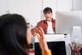 Designer having a heated argument with his coworker Royalty Free Stock Photo