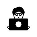 Black solid icon for Designer, programmer and user