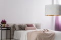 Designer lamp in cozy bedroom Royalty Free Stock Photo