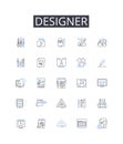 Designer line icons collection. Celebrate, Jubilation, Happiness, Joy, Bliss, Euphoria, Cheer vector and linear