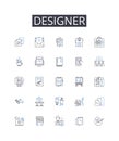 Designer line icons collection. Creator, Stylist, Architect, Artist, Originator, Innovator, Planner vector and linear