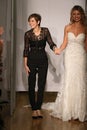 Designer Madeline Gardner and model walk at Mori Lee Bridals Fall/Winter 2016 Runway Show