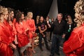 Designer Marc bell and models backstage before the KYBOE! fashion show