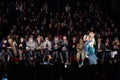 Designer and models walk runway at the Art Heart fashion show during MBFW Fall 2015