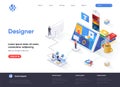 Designer occupation isometric landing page.