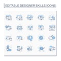 Designer skills line icons set Royalty Free Stock Photo