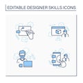 Designer skills line icons set Royalty Free Stock Photo