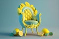 designer soft armchair stylish limon illustration Generative AI