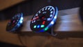 Designer speedometers with illumination, motorcycle parts exhibition, upgrade