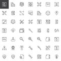 Designer tools outline icons set