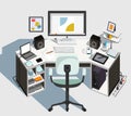 Designer workplace. Vector Royalty Free Stock Photo