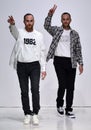 Designers Ariel Ovadia and Shimon Ovadia walk the runway at the Ovadia and Sons Spring 2018 Collection