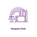 Designers tools creative UI concept icon Royalty Free Stock Photo