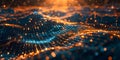 Designing an Abstract Digital Network Reflecting Global Connectivity and Data Exchange in a Dynamic