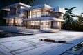 Designing dreams Architectural house vision coupled with keys, unlocking homeownership aspirations