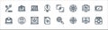 designing line icons. linear set. quality vector line set such as color, target, files, laptop, led, laptop, full screen, laptop